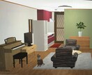お部屋の壁紙と床の提案をします ３Dソフトを使ってプレゼントシートを提供 イメージ5