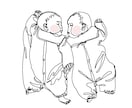写真から一筆書きの似顔絵・家族絵を作成します 描く人数の指定なく一律料金で承ります。贈り物にも◎ イメージ9
