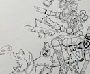 好きなものを詰め込んだ手描きイラストを描きます 少し不思議な世界観の手書きイラストを描きます。 イメージ1