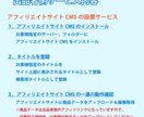 アフィリエイトサイトCMSを設置いたします 約4000件の商品紹介ページを約20秒で自動生成します。 イメージ4