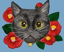 猫ちゃんと誕生花のリアル系イラスト描きます プレゼントやSNSのアイコンにどうぞ。 イメージ3