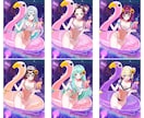 最短当日！IRIAM◎夏の水着イラスト描きます 配信にも！6種の水着から選べる◎キャラを即納でお書きします イメージ9