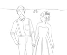 結婚式ペーパーアイテムに使えるイラストお描きします お二人専用のイラストを制作！手作り応援します♪ イメージ3