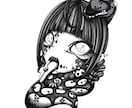 モノクロ個性的イラスト描きます 独特な世界観のイラストで誰とも被らないイラスト! イメージ4