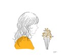 インスタ等で使えるおしゃれ繊細線画アイコン描きます 小物orカラーいずれか1点まで無料♪商用利用可◎ イメージ8