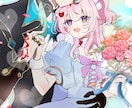 可愛い夢絵を描きます アイコン向きのさっぱりした塗り方で夢絵を描きます イメージ2