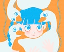 レトロポップで印象的なイラスト制作いたします 主線なし×鮮やかな配色で、アイコン・グッズで個性をだします イメージ4