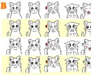 表情差分アリ、テンプレから猫カスタマイズします ペットの似顔絵やデザインの補助に使える猫イラストです♪ イメージ8