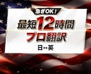 急ぎの方必見！最短12時間で正確に英語翻訳します カジュアルな話し言葉から専門的な文書まで、自然な日英翻訳 イメージ1
