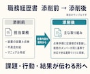 転職回数が多い方の職務経歴書を添削・整理します 複数社の職歴を質問で棚卸し。羅列から強みと軸が見える形へ イメージ2