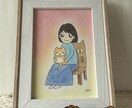 優しいタッチの似顔絵を手描きで作成します A4版プレゼントに！オプション文字入れや背景追加など イメージ4