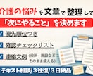 介護保険・施設探しの「次の一手」を文章で整理します 状況整理→やることを明確化します イメージ2