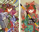 和風表見で可愛い一枚絵を丁寧に制作いたします 小鳥、レース、花などを細かく描き込みます イメージ3