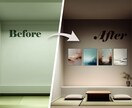 お部屋の世界観を創るウォールアートを3枚作成します 「殺風景」を「記憶に残る空間」へ。 イメージ2