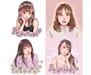 顔出しNGの方もおすすめ！似顔絵アイコン作成します お一人様用★アイコン映えする綺麗な似顔絵をデータ作成致します イメージ2