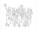 大人数用アイコン/イラスト/似顔絵描きます 写真を元に線画でオリジナルイラスト作成！ イメージ1