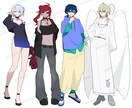 ポップでかわいいイラストを制作いたします アニメ塗りのかわいい立ち絵(顔アップ〜全身)を描きます！ イメージ2
