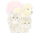 柔らかいテイストのペットイラストをお描きします ふんわり優しいタッチで可愛いイラストに仕上げます イメージ9