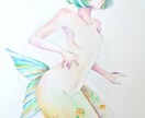 郵送可能✱水彩人魚描きます 淡く美しい人魚をあなたのもとへ イメージ3