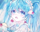 かわいいキラキラアイコン、1枚絵お描きします SNSに使える✧かわいい女の子、男の子お描きします✧ イメージ1