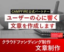 共感を呼ぶ「クラファン」文章制作をします プロジェクト概要やリターン説明をプロが作成します！ イメージ1