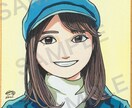 アナログで似顔絵色紙を制作致します マットで温かみのある絵柄です。プレゼントや記念品に是非！ イメージ1