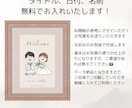 可愛い似顔絵のウェルカムボード/証明書を作ります 結婚式、記念日、思い出の写真を使ってシンプルに仕上げます♩ イメージ2
