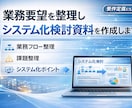 業務要望を整理しシステム化検討資料を作成します 業務要望を整理しIT化検討資料を作成 イメージ1