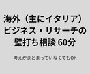 海外(主にイタリア)展開の考えを整理・壁打ちします 何から始めるべきか分からない段階でもOKです イメージ1