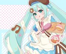 かわいいアニメ調イラストを描きます パステルカラーを使ったポップな作風 イメージ1