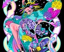 豪華絢爛な和の世界を描きます 伝統にポップを添えて。令和の艶を描く一枚です イメージ10