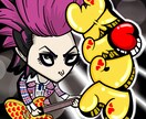 ロックバンド・ダンスに！超個性的アイコン描きます graffiti×誇張絵で圧倒的個性重視のアイコン イメージ1