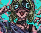 毒々しい女性イラストを描きます バストアップの女性キャラを描きます イメージ9