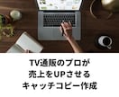 売上をUPさせる☆キャッチコピー作成します TV通販のプロが売れるキャッチコピーを考えます イメージ1