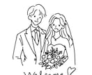 シンプルな線画でウェルカムボードを作成します 大切な結婚式のお手伝いをします！ イメージ1