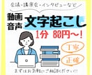 高精度　動画・音声データを丁寧にテキスト化します 動画・音声データを正確に文字起こしします。 イメージ1