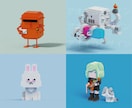 かわいくて目を引く3Dボクセルアート作成致します YouTube、TikTok、SNSアイコン等にオススメ イメージ5