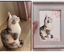 透明水彩を使用。可愛い猫の似顔絵を手描きで描きます ペット／猫／プレゼント／アート（※ワンコは別出品です） イメージ2