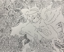 可愛い？不気味？ちょっと不思議なイラスト描きます お部屋の装飾等に！模様、ほんわか絵をボールペン画一発書きで！ イメージ7