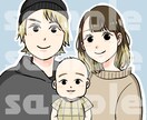 似顔絵描きます 写真を元に家族、カップルの似顔絵描きます。 イメージ7