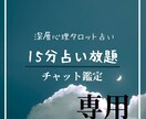 15分チャット鑑定*こちら専用ページとなります チャット鑑定15分の専用ページとなります。 イメージ1