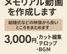 思い出を凝縮！メモリアル動画を編集します 結婚式・催事を短く美しく残すお手伝い イメージ1