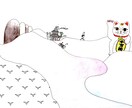 動物のゆるいイラストを手描き風の線画で描きます ゆるい動物のデフォルメイラストと、たまに小さい女の子 イメージ5