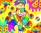 カラフルな絵を描けます 虹色、蛍光色、ハッピーな雰囲気に イメージ6