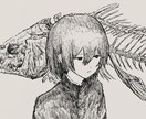 モノクロのイラストを描くことができます ボールペン画です！独特な線がかけます イメージ1