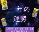 今後一年の運勢を霊視タロット占いで鑑定いたします 年の全般運を鑑定します。総合的な過ごし方がわかります。 イメージ1