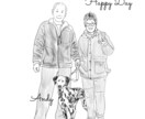 お気に入りのお写真をほっこりイラストにします 白黒、カラー、線のみ、追加で周辺にお好きなイラストも無料 イメージ1