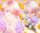 お顔をアピール✧キラキラふんわりなイラスト描きます かわいい＆かっこいい✧等身✧SDデフォルメちびキャラ イメージ2