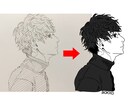 人物をアニメ風にイラスト化します 人物／白黒／シンプル／アニメ風／似顔絵 イメージ4
