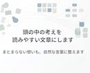 頭の中の考えを、読みやすい文章に整えます うまく言葉にできない想い、自然で伝わる形に整えます イメージ1
